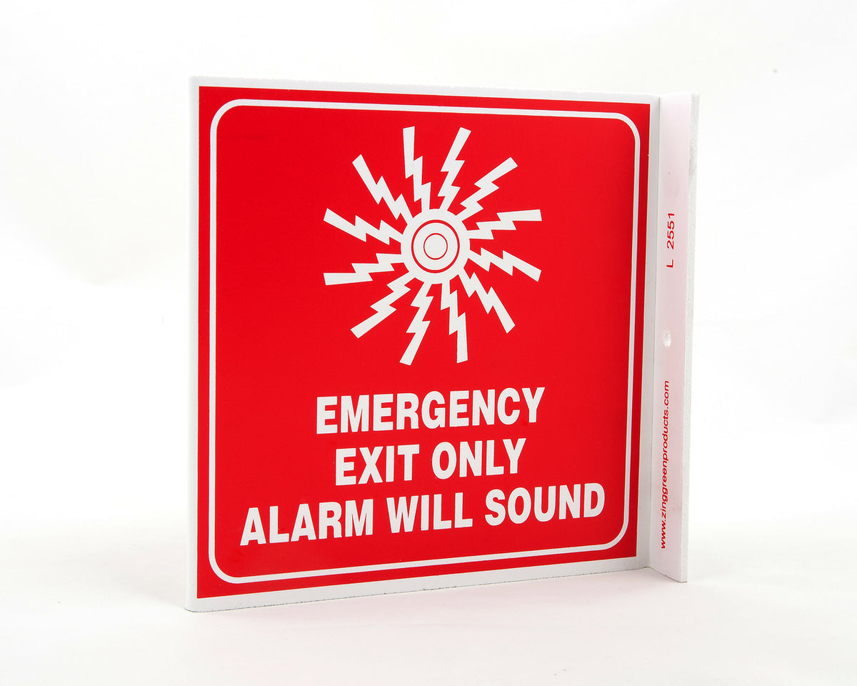ZING Safety Sign, Emergency Exit Only L - official Zing product image 1