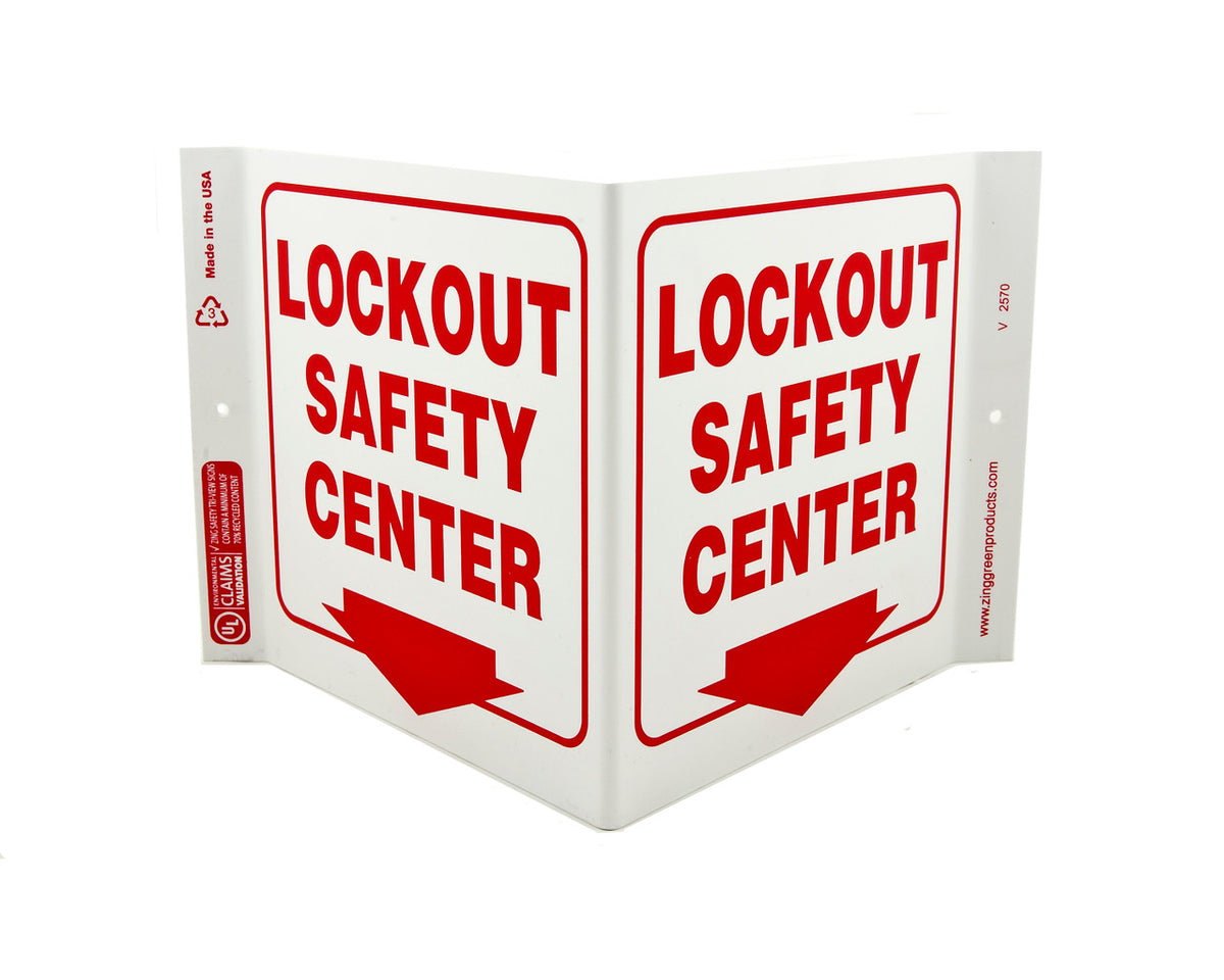 ZING Safety Sign, Lockout Safety Center V - official Zing product image 1