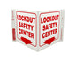 Eco Safety V Sign, Lockout Safety Center, 7Hx12Wx5D, Recycled Plastic - 2570