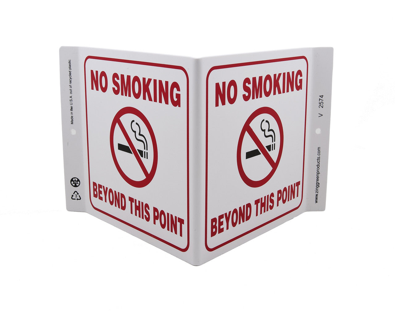 ZING Safety Sign, No Smoking Beyond Point V - official Zing product image 1