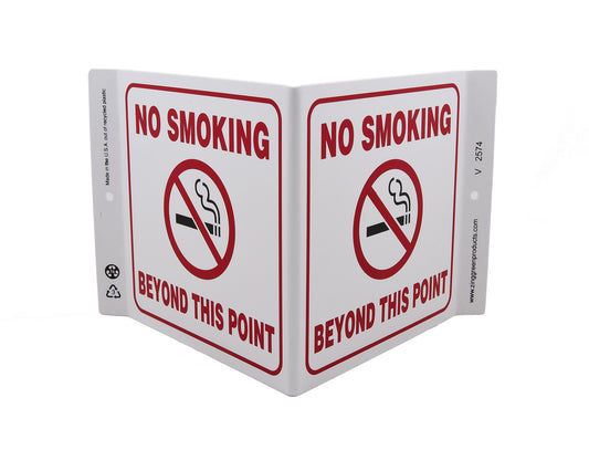 ZING Safety Sign, No Smoking Beyond Point V - official Zing product image 1