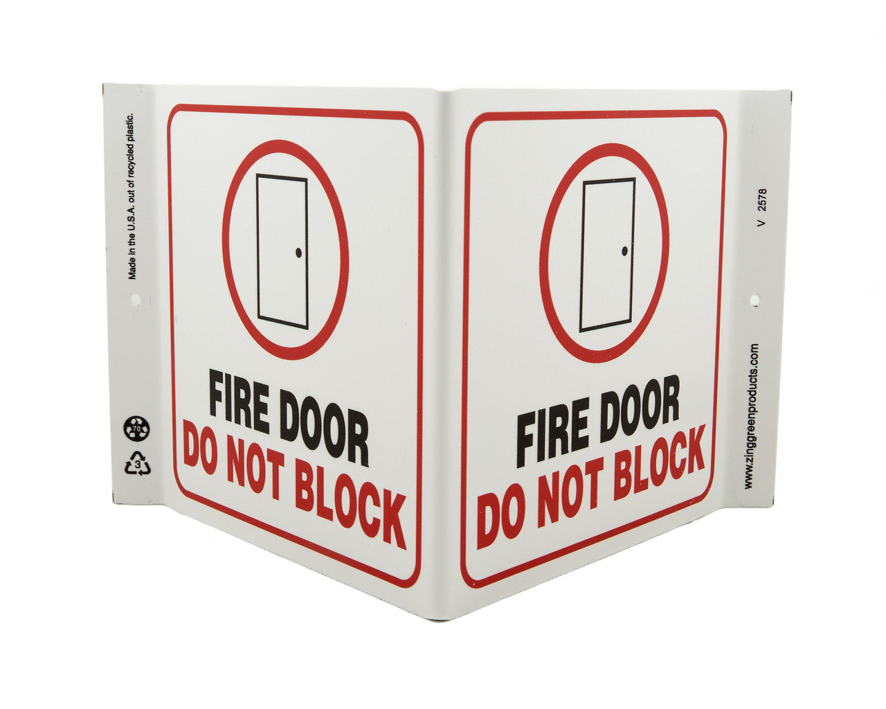 ZING Safety Sign, Fire Door Do Not Block V - official Zing product image 1