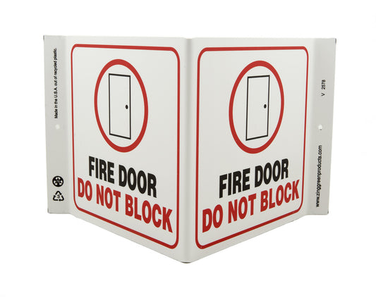 ZING Safety Sign, Fire Door Do Not Block V - official Zing product image 1