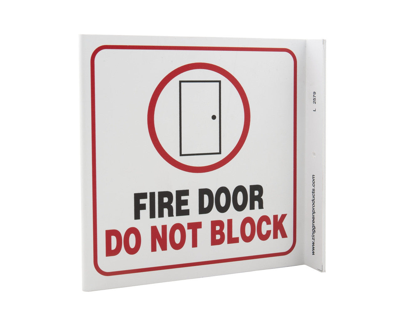 ZING Safety Sign, Fire Door Do Not Block L - official Zing product image 1