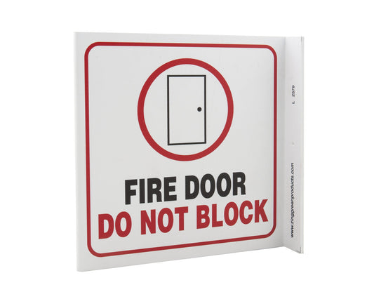 ZING Safety Sign, Fire Door Do Not Block L - official Zing product image 1
