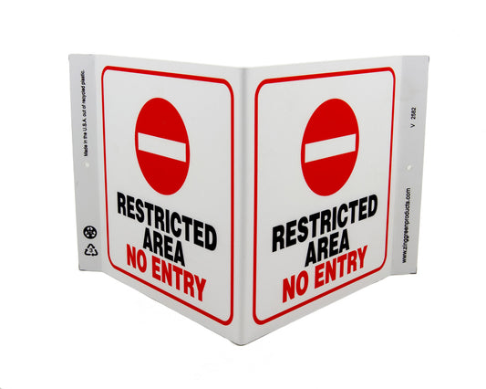 ZING Safety Sign, Restricted Area V - official Zing product image 1