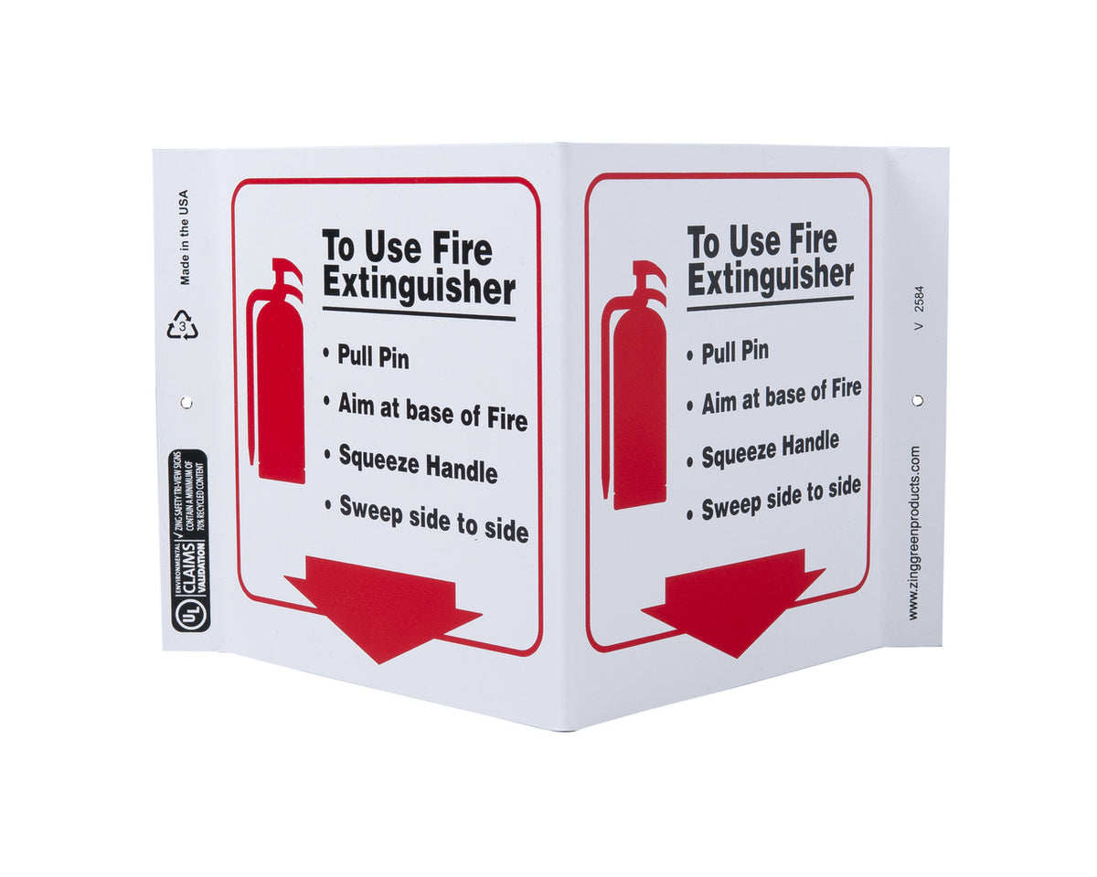 ZING Safety Sign, Use Fire Extinguisher V - official Zing product image 1