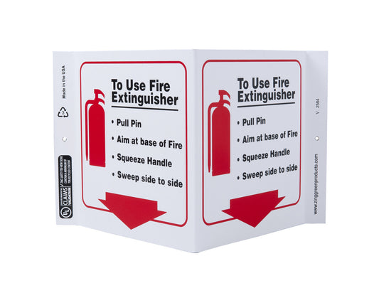 ZING Safety Sign, Use Fire Extinguisher V - official Zing product image 1
