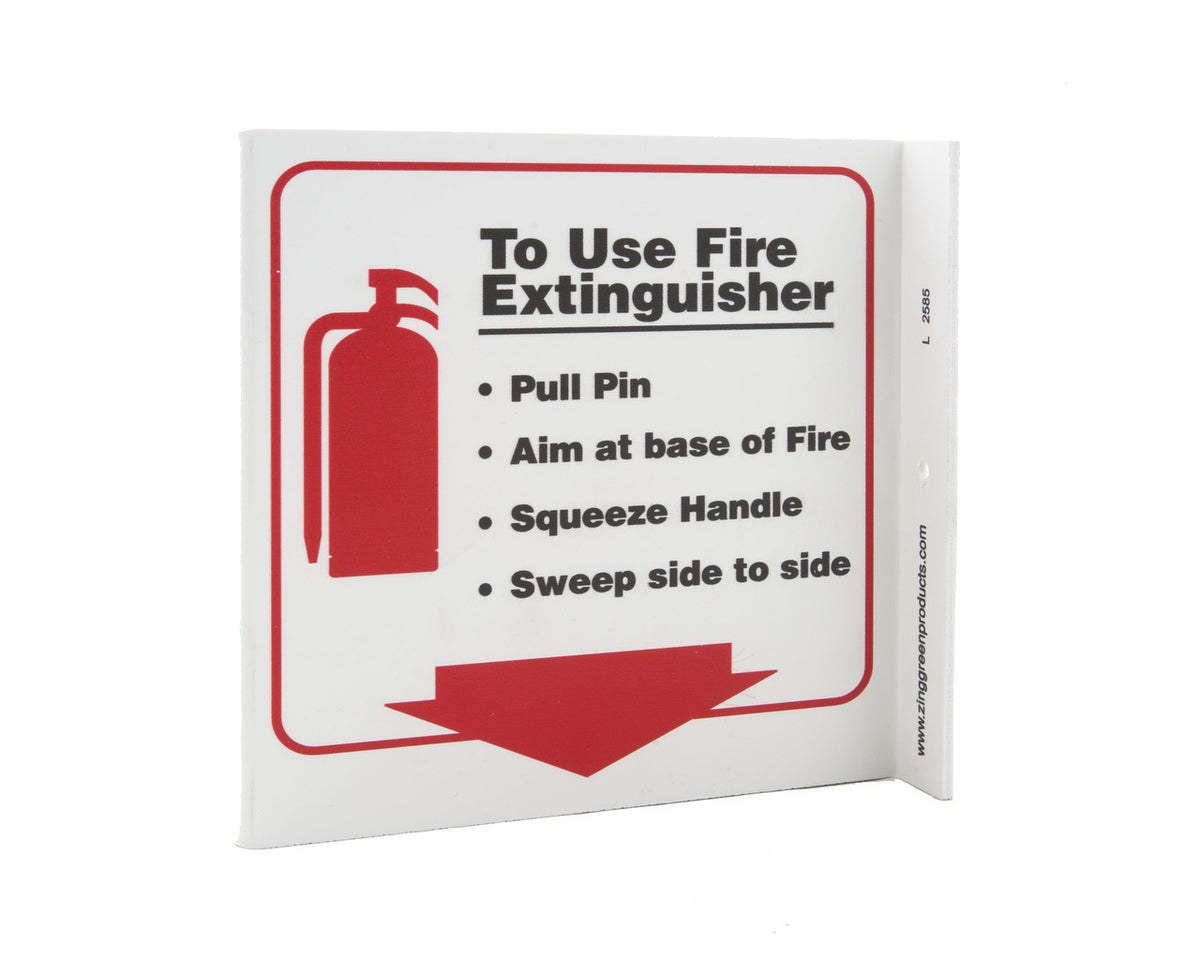 ZING Safety Sign, Use Fire Extinguisher L - official Zing product image 1
