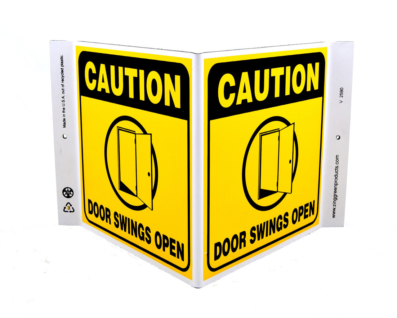 ZING Safety Sign, Caution Door Swings Open V - official Zing product image 1
