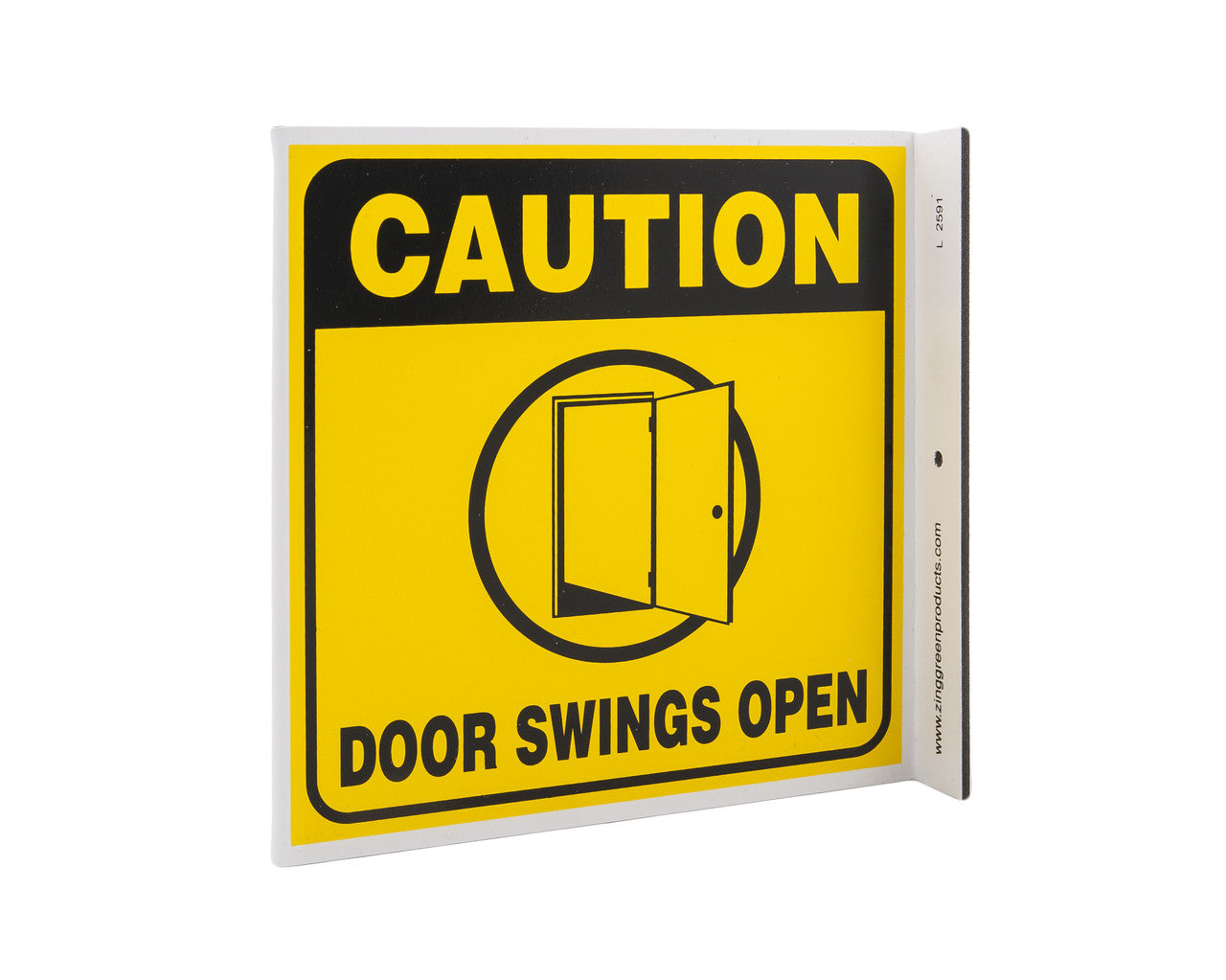 ZING Safety Sign, Caution Door Swings Open L - official Zing product image 1