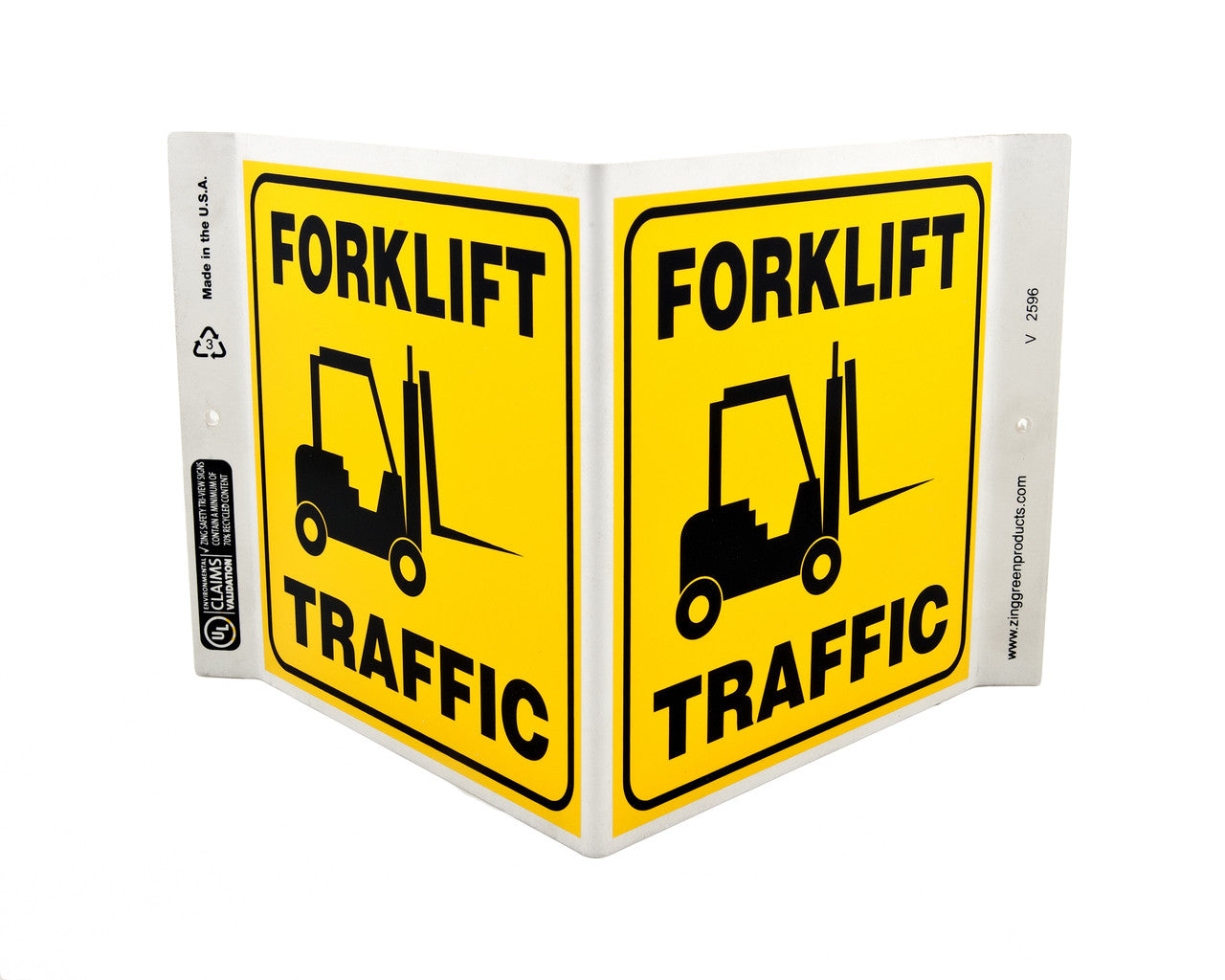 ZING Safety Sign, Forklift Traffic V - official Zing product image 1