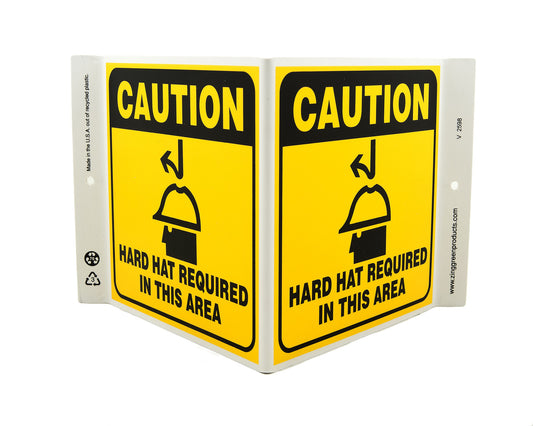 ZING Safety Sign, Caution Hardhat Area V - official Zing product image 1