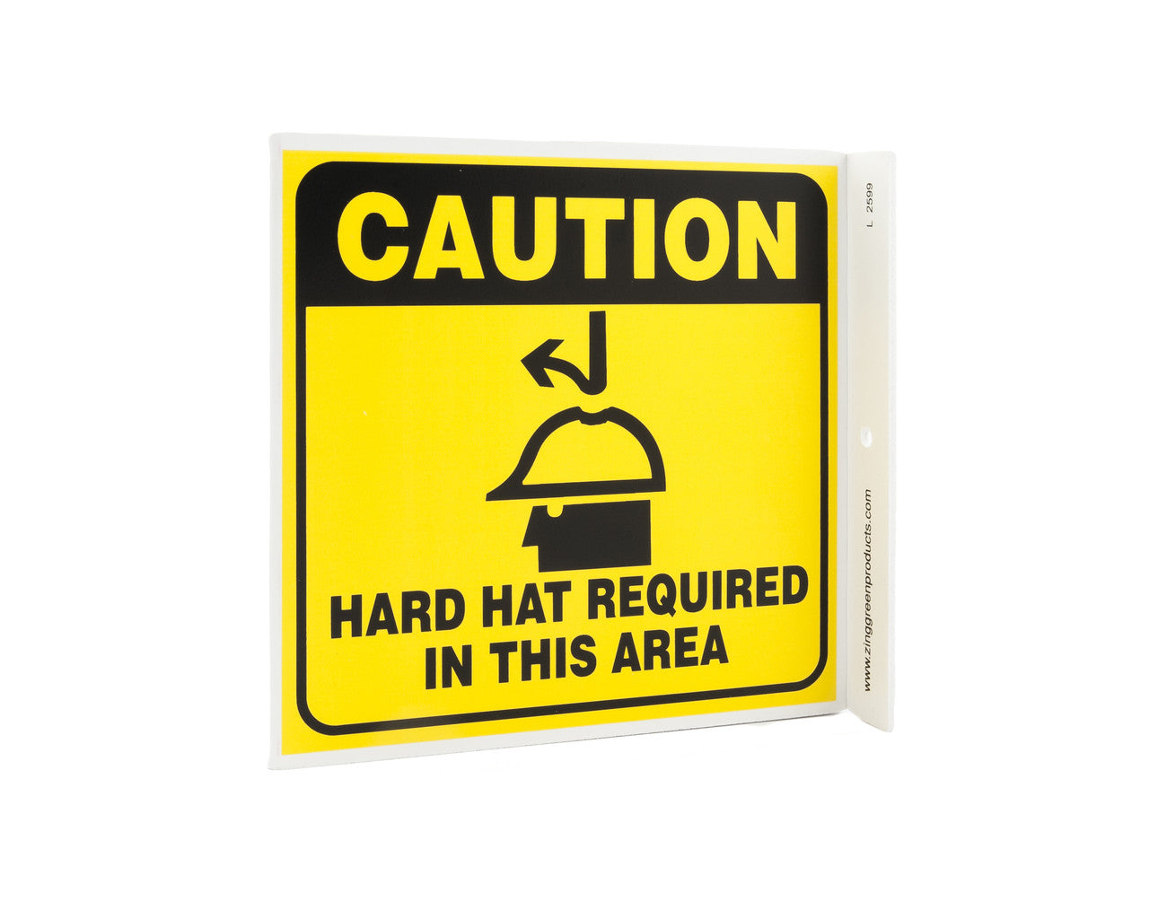 ZING Safety Sign, Caution Hardhat Area L - official Zing product image 1
