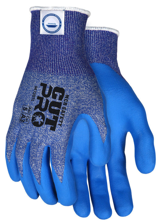 9672DT - MCR Safety CutPro® - 13 Gauge Dyneema® Diamond Technology Shell - Cut Resistant Work Gloves - Bi-Polymer Coated Palm and Fingertips - Micro-particle Boosted High Strength Fiber Provides Cool Touch Comfort and Durability