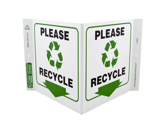 ZING Safety Sign, Please Recycle V - official Zing product image 1