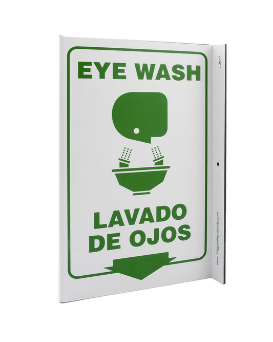 ZING Safety Sign, Eye Wash Bilingual L - official Zing product image 1