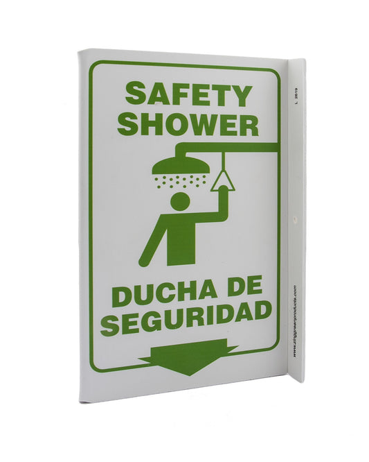 ZING Safety Sign, Safety Shower Bilingual L - official Zing product image 1