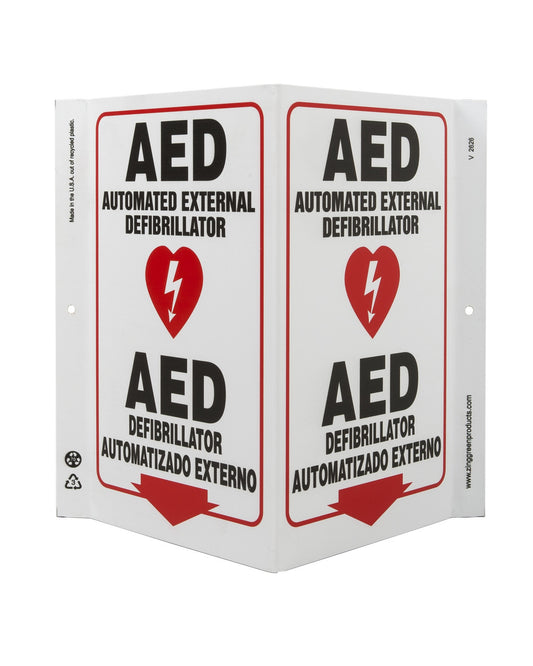 ZING Safety Sign, Aed Bilingual V - official Zing product image 1