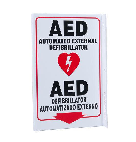 ZING Safety Sign, Aed Bilingual L - official Zing product image 1