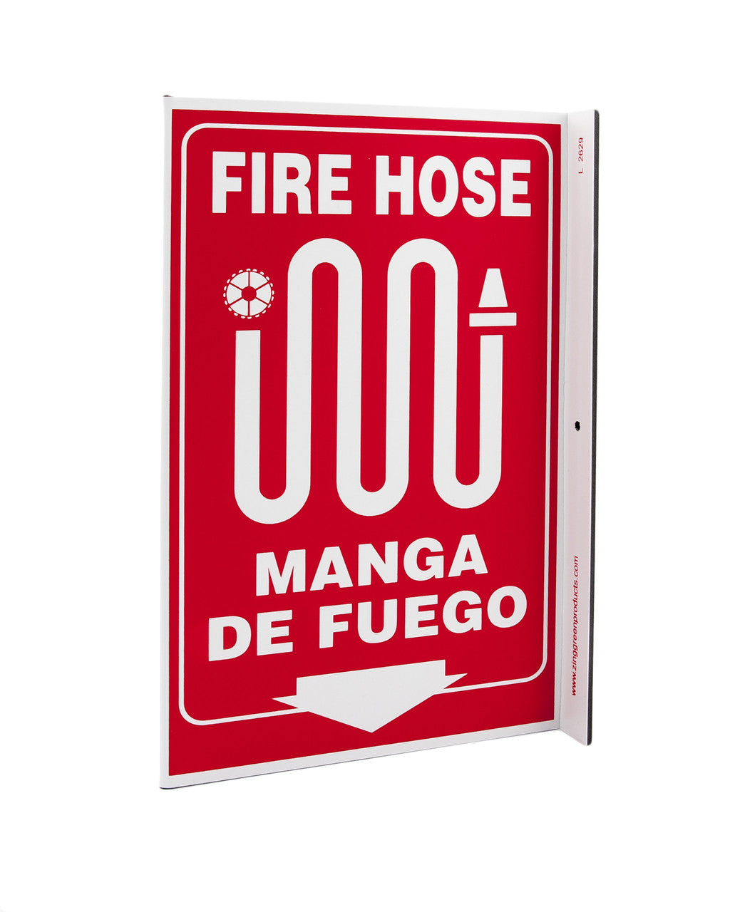 ZING Safety Sign, Fire Hose Bilingual L - official Zing product image 1
