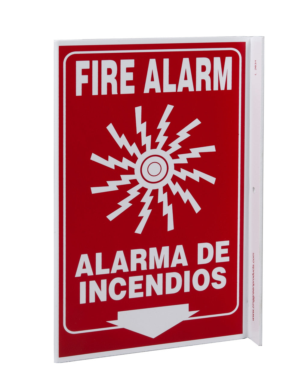 ZING Safety Sign, Fire Alarm Bilingual L - official Zing product image 1
