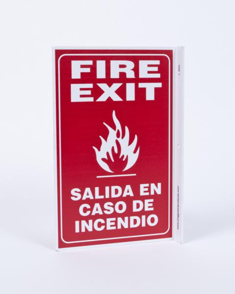 ZING Safety Sign, Fire Exit Bilingual L - official Zing product image 1