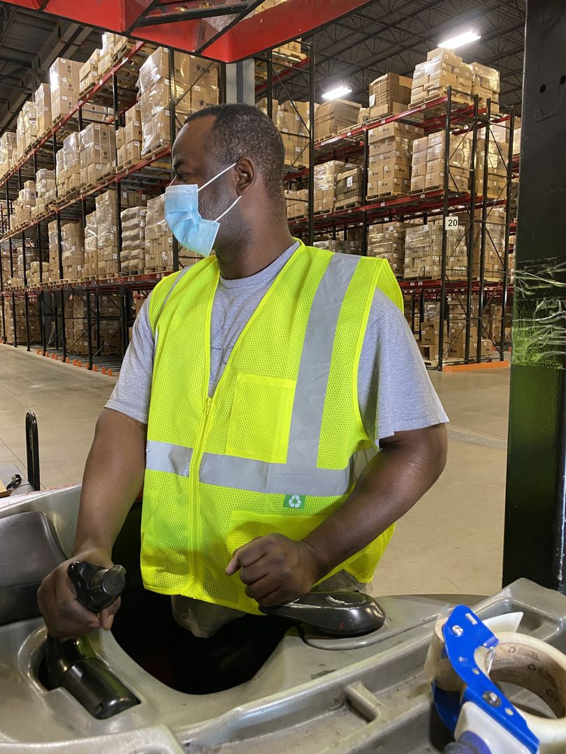 MCR Safety RVCL2MLZ - Hi-Vis Reflective Lime Safety Vest - Manufactured with Recycled Materials - Meets ANSI/ISEA 107 2020 Standard - Type R Class 2 Compliant - Made with Environmentally Friendly Recycled Water Bottles and Polyester — manufacturer image 5