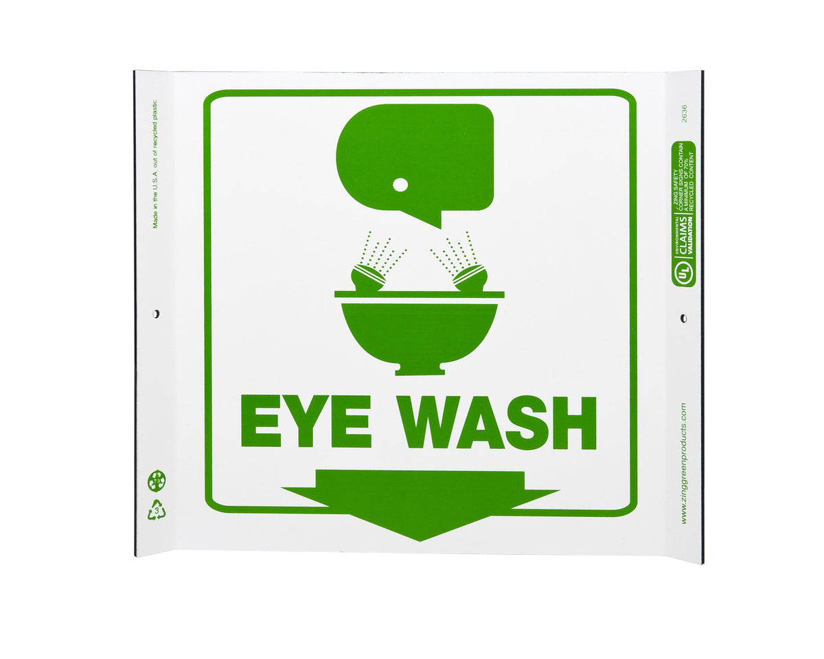 ZING Safety Sign, Eye Wash Corner - official Zing product image 1