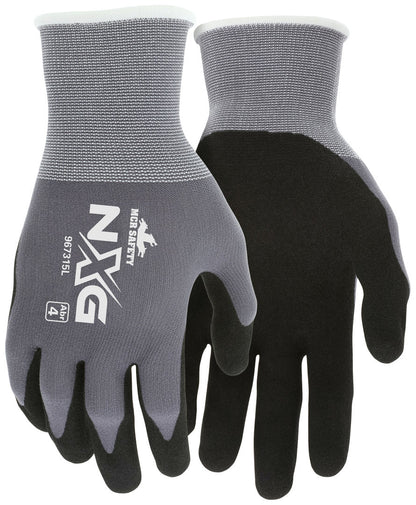 967315 - MCR Safety NXG® Work Gloves - 15 Gauge Gray Nylon Shell - Sandy Foam Nitrile Palm and Fingertips - NXG Provides Premium Quality, Comfort and Fit - A Great Choice for Long Workdays