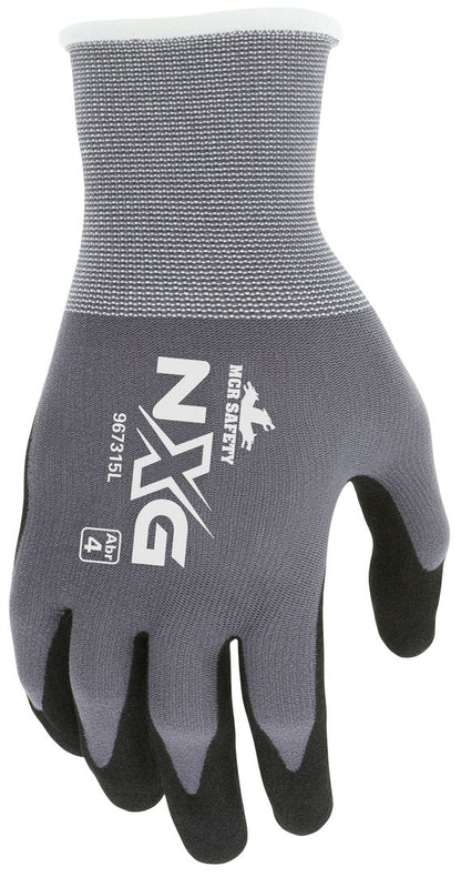 967315 - MCR Safety NXG® Work Gloves - 15 Gauge Gray Nylon Shell - Sandy Foam Nitrile Palm and Fingertips - NXG Provides Premium Quality, Comfort and Fit - A Great Choice for Long Workdays