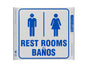ZING Safety Sign, Rest Rooms Bilingual Corner - official Zing product image 1
