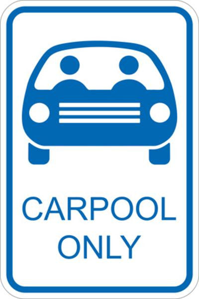ZING Parking Sign, Car Pool Parking, 12X18, Aluminum - official Zing product image 1