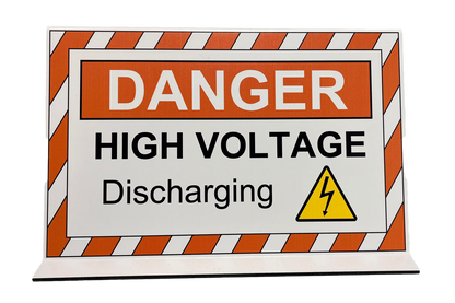 ZING Safety Sign, Ev Car Top V Sign, 11"W X 6.5"H X 8"D, Danger - High Voltage - Discharging - official Zing product image 1