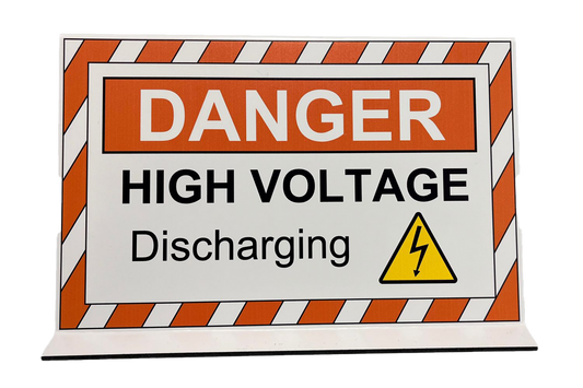 ZING Safety Sign, Ev Car Top V Sign, 11"W X 6.5"H X 8"D, Danger - High Voltage - Discharging - official Zing product image 1