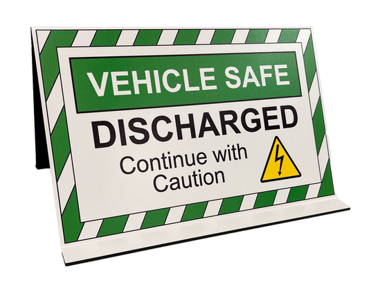 ZING Safety Sign, Ev Car Top V Sign, 11"W X 6.5"H X 8"D, Vehicle Safe -Discharged - official Zing product image 1