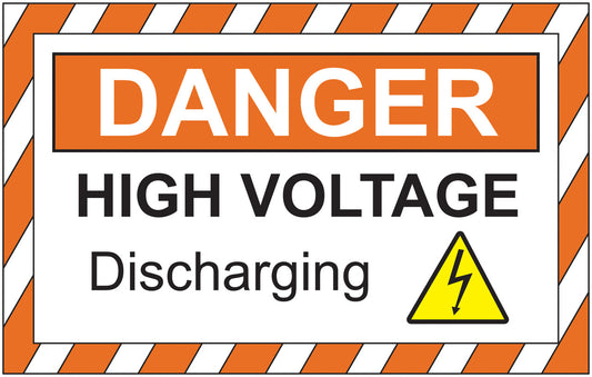 ZING Safety Sign, Ev Window - 10"X7" Plastic, Danger - High Voltage - Discharging - official Zing product image 1
