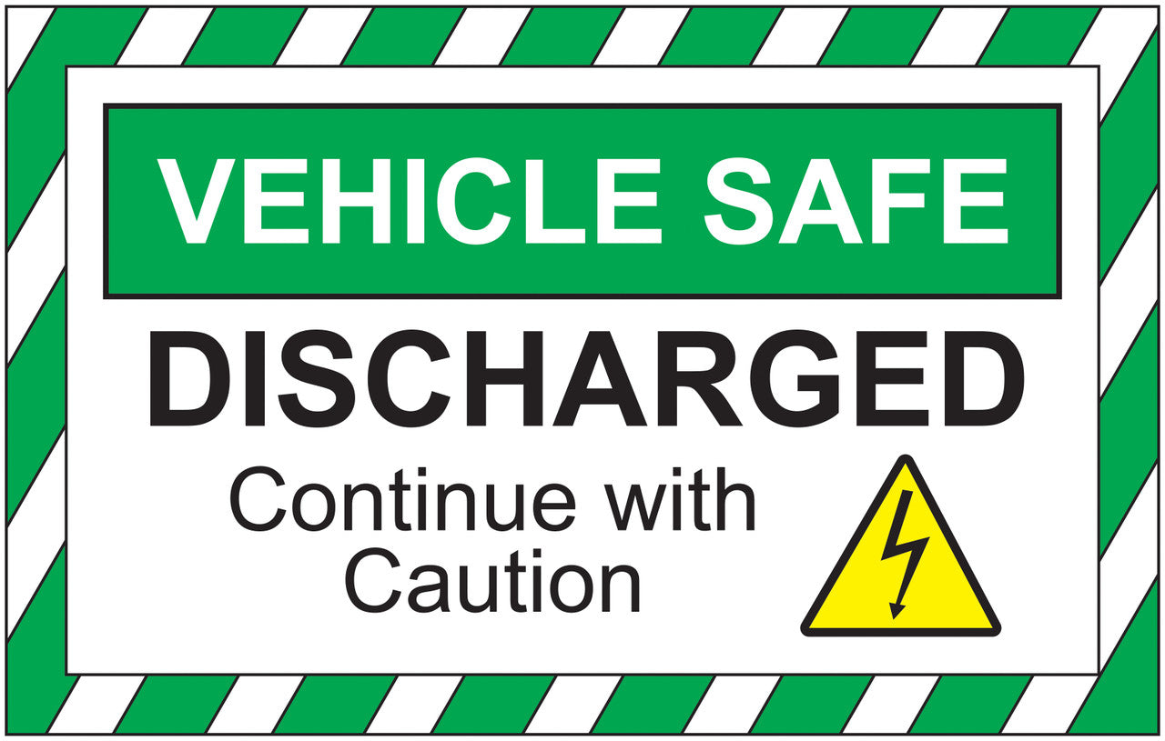 ZING Safety Sign, Ev Window - 10"X7" Plastic, Vehicle Safe -Discharged - official Zing product image 1