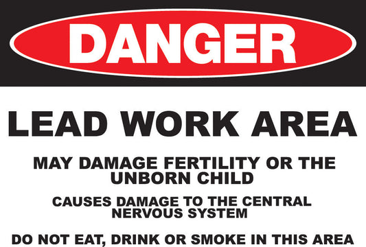 ZING Sign, Danger, 10X14", Lead, Plastic - 2658