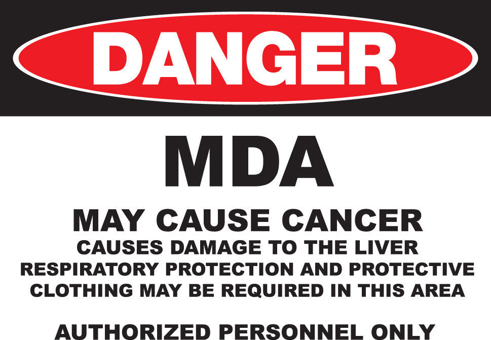 ZING Sign, Danger, 10X14", Mda, Plastic - 2668