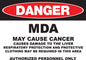 ZING Sign, Danger, 10X14", Mda, Plastic - 2668