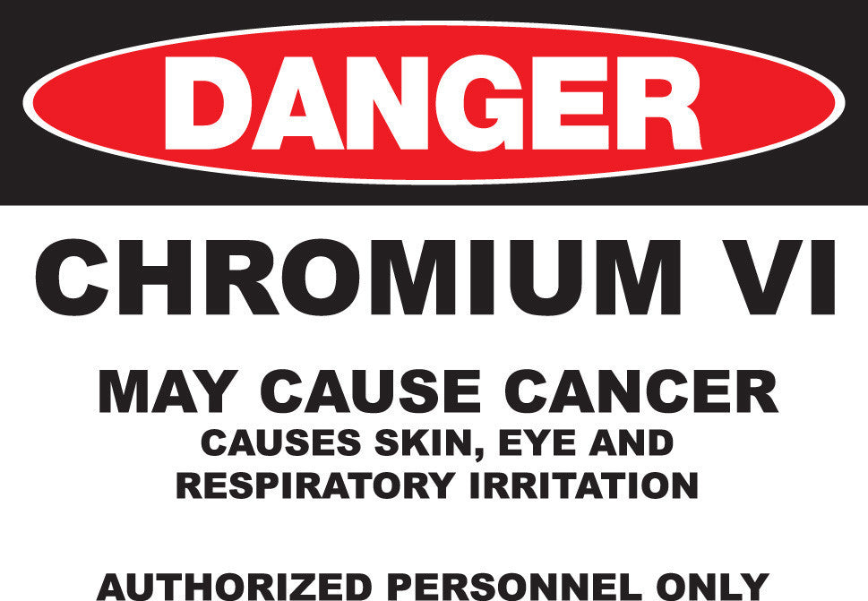 ZING Sign, Danger, 10X14", Chromium, Plastic - 2669
