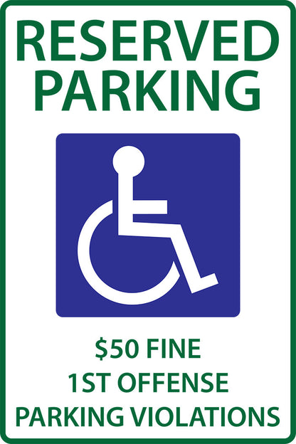 ZING Alabama Handicapped Parking Sign, 18X12 - 2678