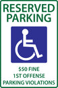 ZING Alabama Handicapped Parking Sign, 18X12 - 2678