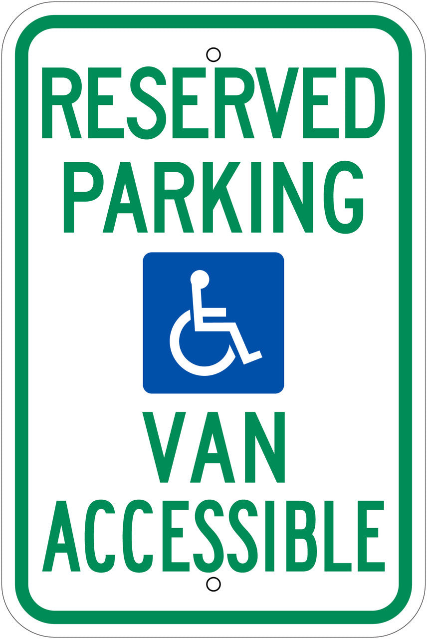ZING Handicapped Parking Sign, Reserved Parking Van Accessible, 18X12 - official Zing product image 1