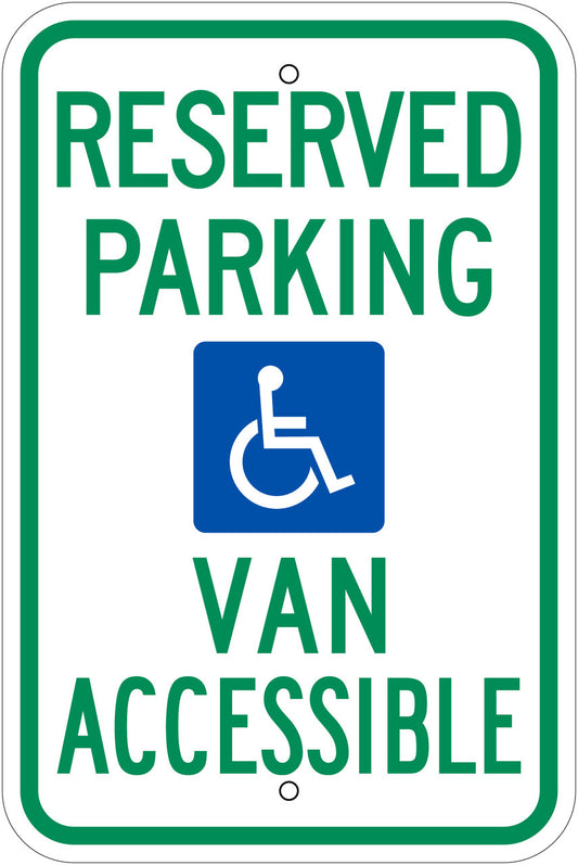 ZING Handicapped Parking Sign, Reserved Parking Van Accessible, 18X12 - official Zing product image 1