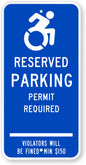 ZING Connecticut Handicapped Parking Sign, 24X12 - official Zing product image 1