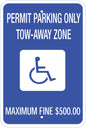 ZING Georgia, Handicapped Parking Sign, 18X12 - official Zing product image 1