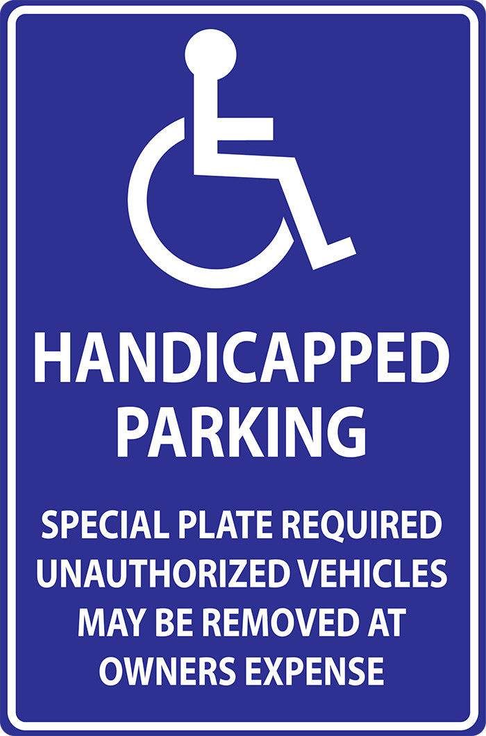 ZING Massachusetts, Handicapped Parking Sign, 18X12 - official Zing product image 1