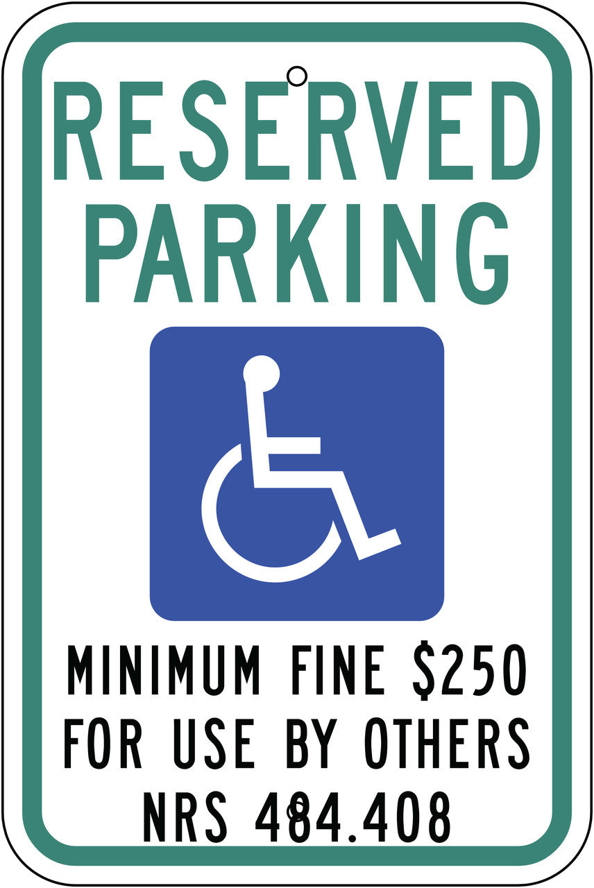ZING Nevada, Handicapped Parking Sign, 18X12 - official Zing product image 1